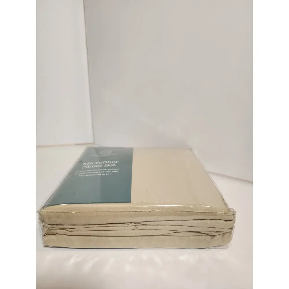 Home Expressions JCPenney Twin Microfiber Sheet Set Tan Beige Wrinkle Resistant